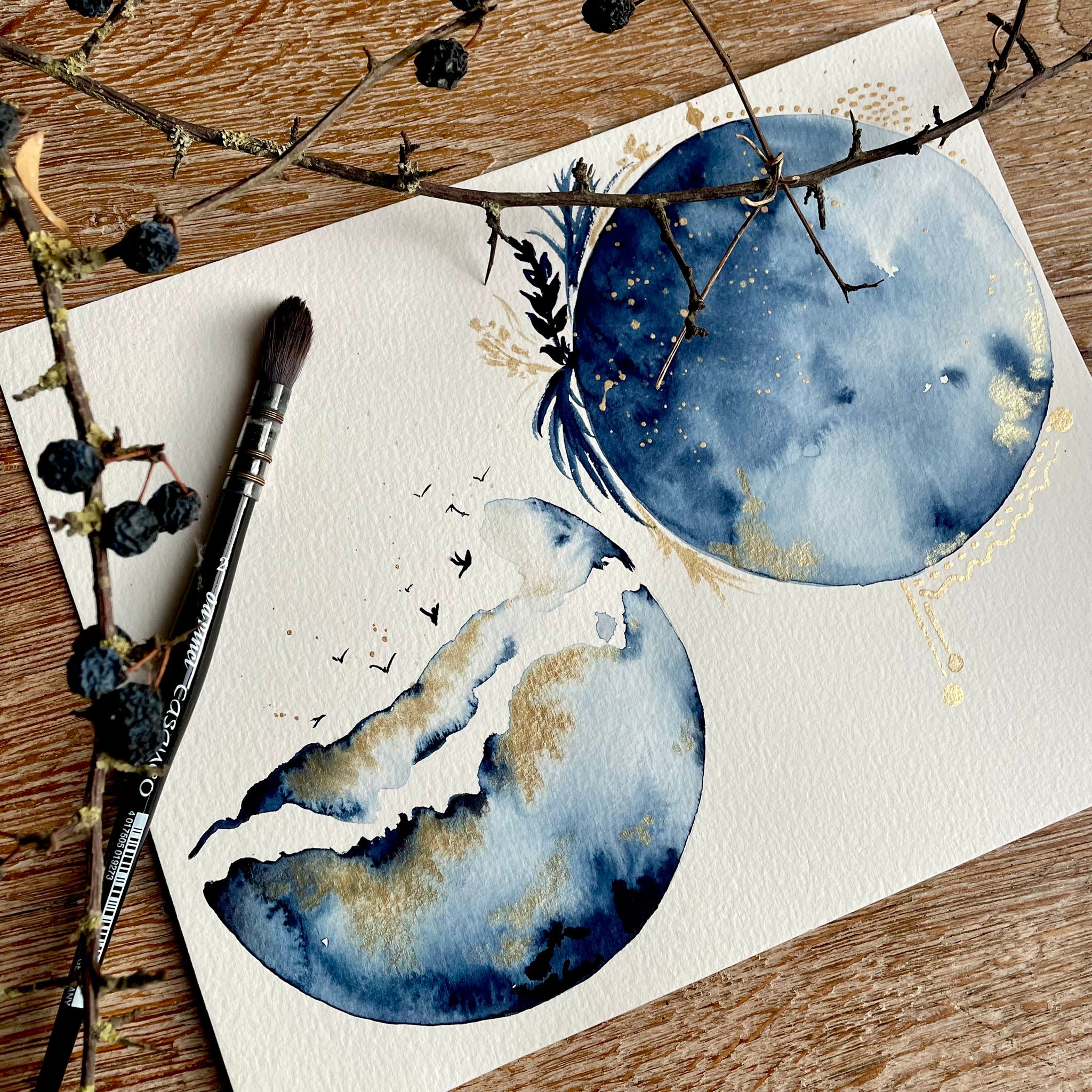 Achtsamkeit und Harmonie - Kombination aus Handlettering und Aquarell mit Maja Schnack